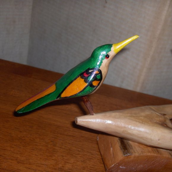 3 Handcrafted Birds with stand, Measure 6" Long - Picture 6 of 10